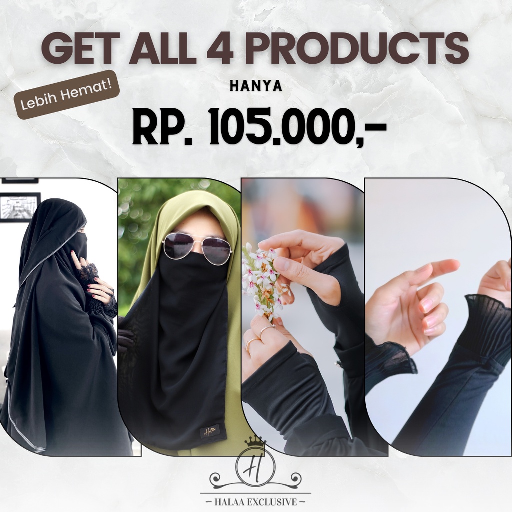 PAKET NIQAB BLACK SERIES by Halaa Exclusive