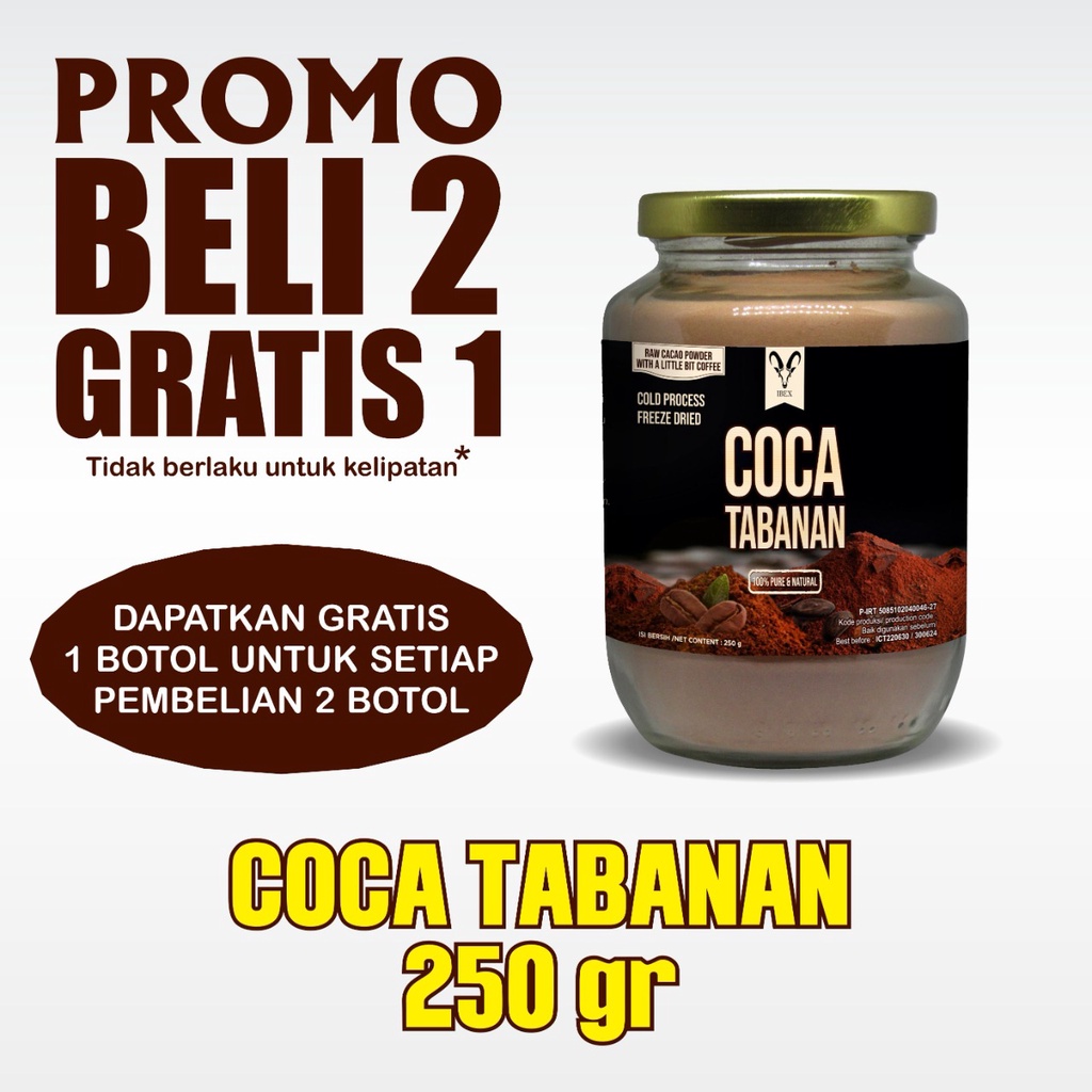 

BUY 2 GET 1 FREE !!! IBEX Coca Tabanan / Raw Cacao Powder with Coffee / Coklat Kopi 250gr