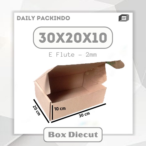 Kardus/Dus/Box Roti Bakar/Kue/Dll Ukuran 30x20x10 Cm Diecut Depan