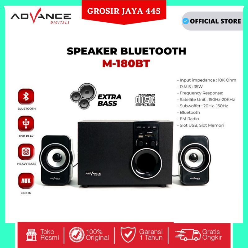 Speaker Multimedia M180 BT Bluetooth FM Advance M180BT Subwoofer system