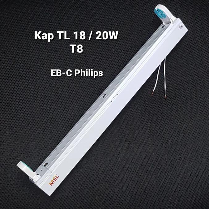 Kap Lampu TL 18W/20W Termasuk EB-C Philips ( Siap Pakai )
