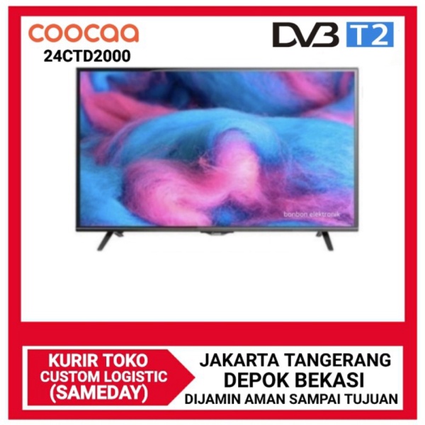 COOCAA 24CTD2000 Digital TV USB Movie HDMI DVB-T2 LED TV 24 Inch - TANPA BONUS Diskon