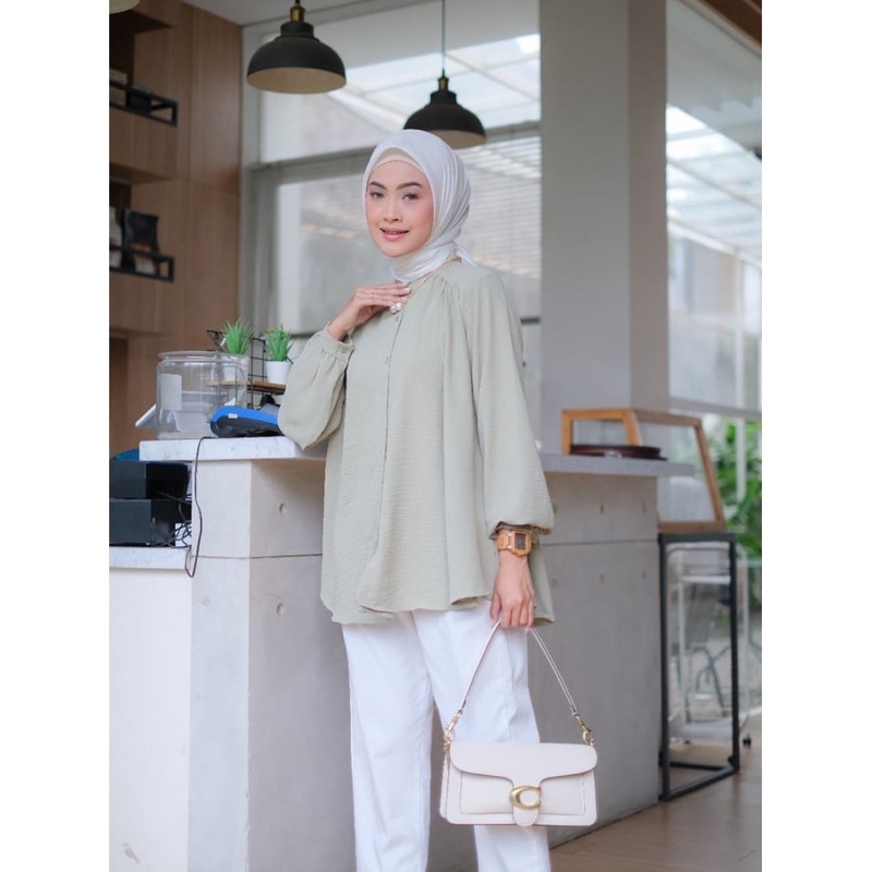 Alina Blouse Wanita  -Blouse Wanita crinkle Aiflow