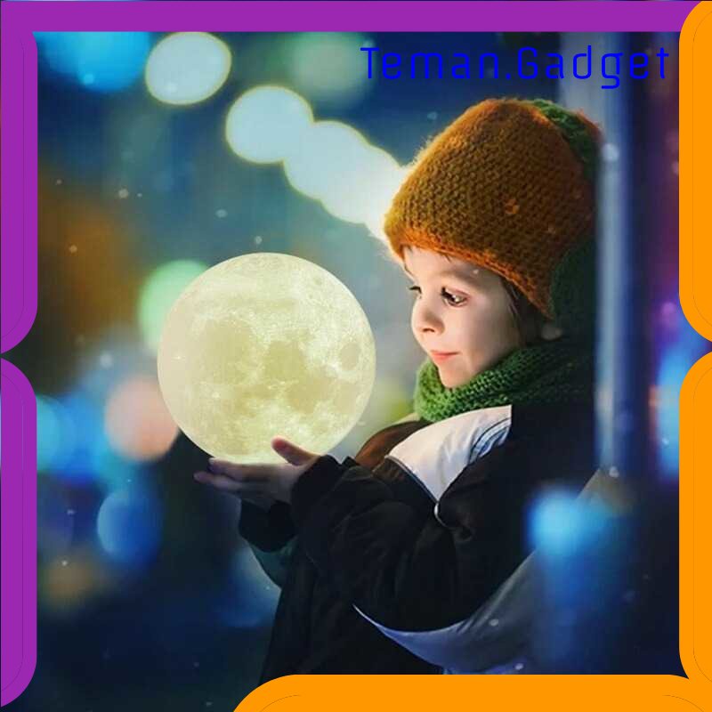 TG-LMP OUIO Lampu Tidur 3D Printed Moon Night Light Lamp 3 Color - OU15