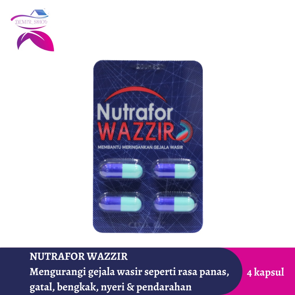 Nutrafor Wazzir Strip Ekstrak Daun Ungu / Obat Wasir Ambeien Varises