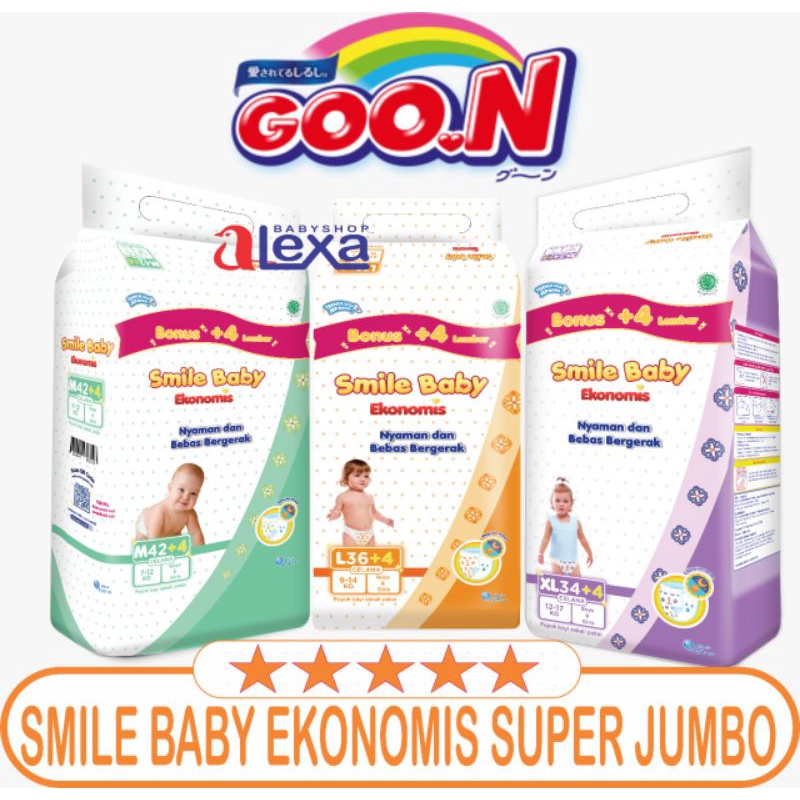 Goon Ekonomis Jumbo M42+4 L36+4 XL34+4 - Popok bayi celana