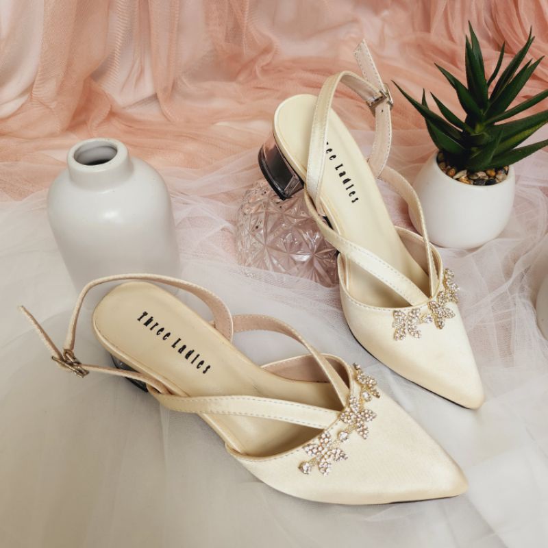 Joshee heels 4 cm | Sendal wedding wanita hak kaca by Three Ladies