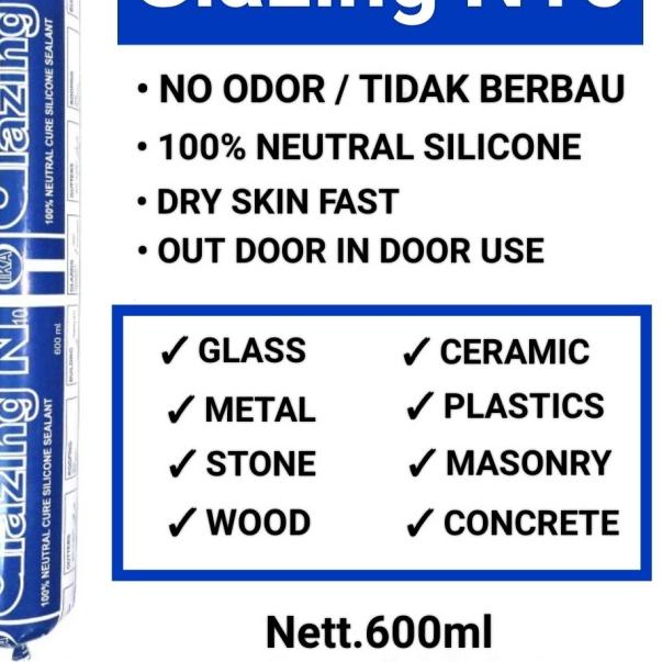 

SILICONE SEALANT SOSIS GLAZING N10 IKA - 600ml NEUTRAL 100% - Putih