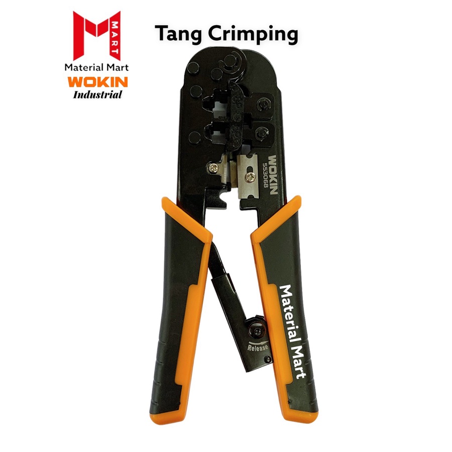 Tang Kupas Kabel Wokin | Ratchet Modular Crimping Pliers RJ45 Wokin | Material Mart