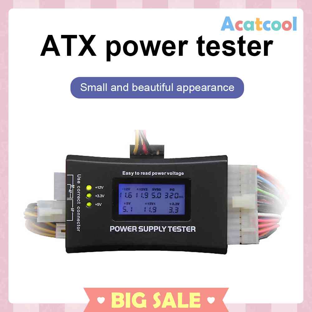 Tester Power Supply Komputer 20 / 24 Pin Dengan Layar LCD Untuk ATX BTX ITX TFX