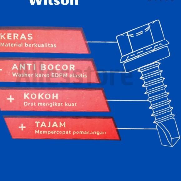 Sekrup Roofing Sekrup Baut Baja Ringan Baut SDS Wilson 10 x 16 mm
