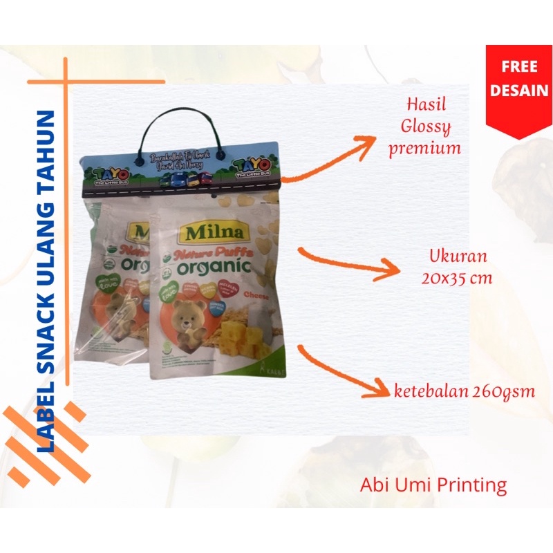 

SET LABEL SNACK ULANG TAHUN | BISA PAKE FOTO