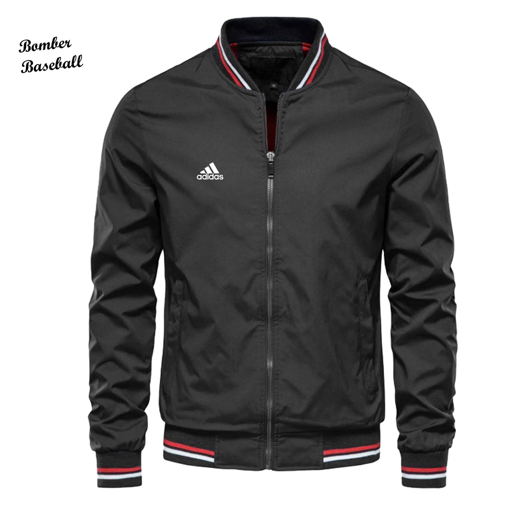 Jaket baseball Varsity Pria Logo Adidas Original terbaru Bahan Tebal Dan Berkualitas / Jaket Zipper 