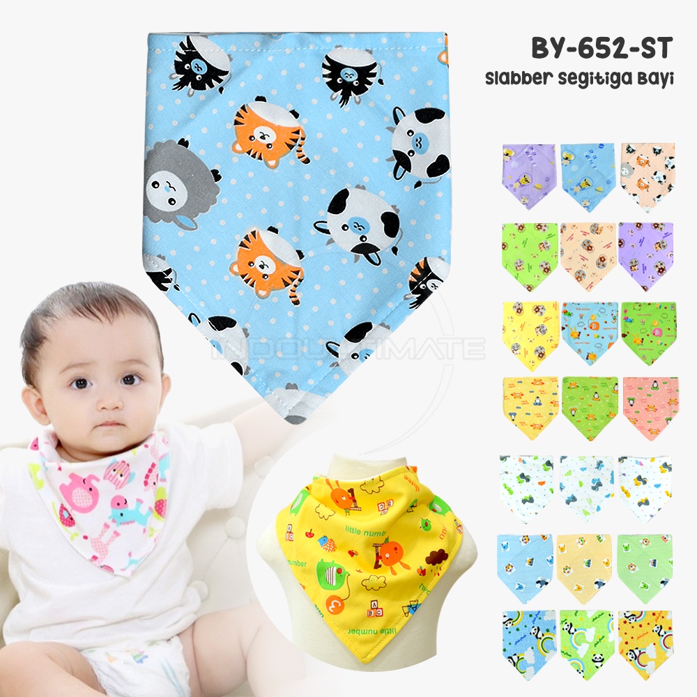 Slaber Bayi Double Layer Premium COTTON Baby Bib Celemek Kain BY-652-ST Slabber Bayi Segitiga