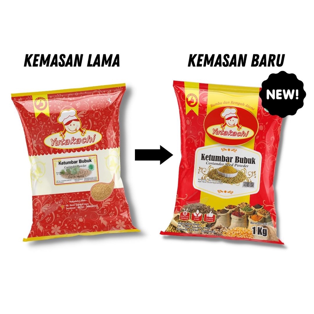 Ketumbar Bubuk Murni Asli 1Kg Yutakachi / Ground Coriander Powder / Kualitas Premium Bumbu Rempah Bubuk Pusat Bumbu