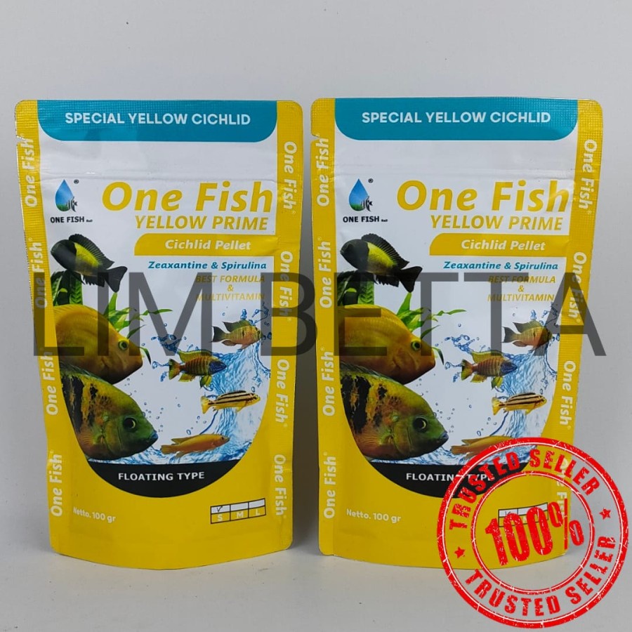 ONE FISH YELLOW PRIME CICHLID 100 GRAM SMALL / MAKANAN IKAN CICHLID