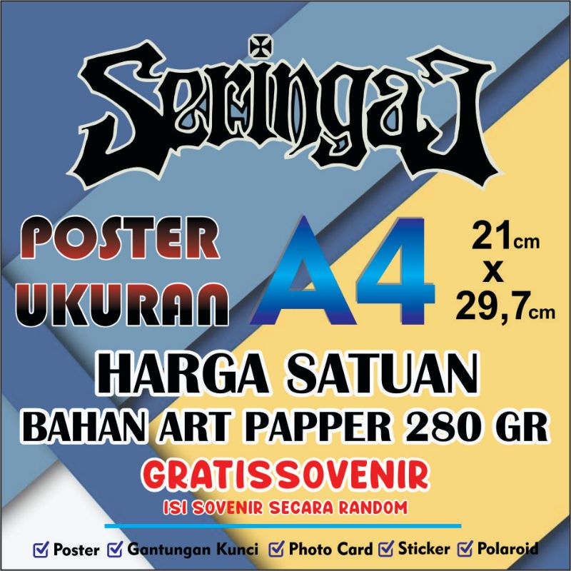 Poster Seringai Harga Satuan Ukuran A4