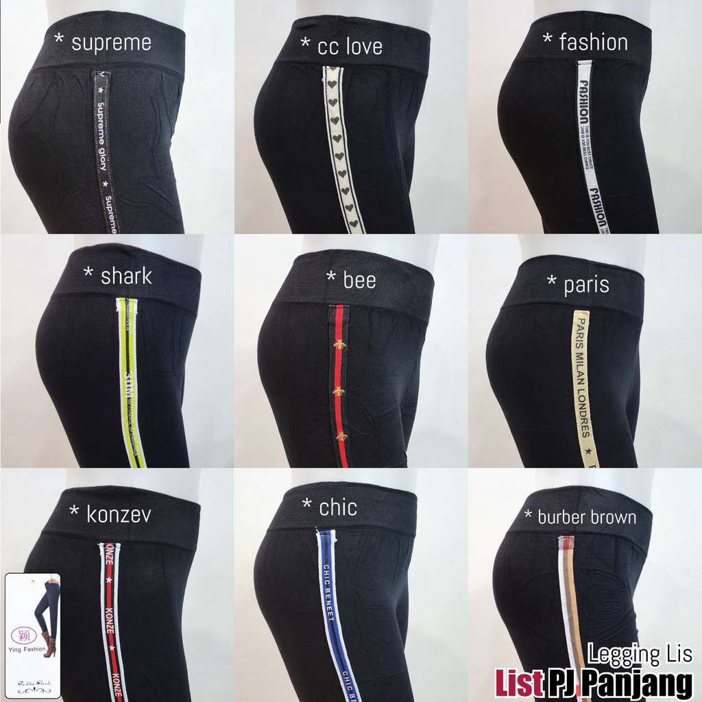 Koleksi Legging List Wanita / Legging Lis wanita import / Legging list jumbo wanita / legging fashion wanita / LEEGGING LIS SAMPING / LEGGING LIST SAMPING / legging panjang wanita