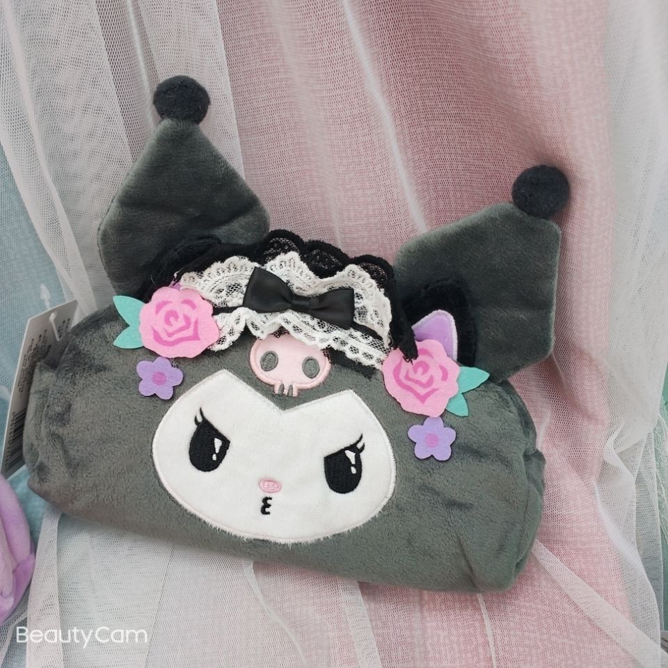 ❖▫▨Sera Jepang Sanrio Yugui Telinga Besar Puding Anjing Melodi Mewah Tas Kosmetik Pena Tas Kapasitas Besar Lucu Kulomi
