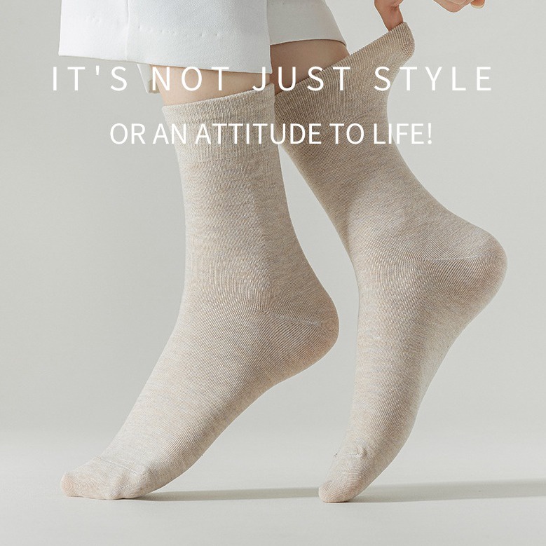 Kaos Kaki Wanita Simple Solid Colour Japanese style Socks SHC35
