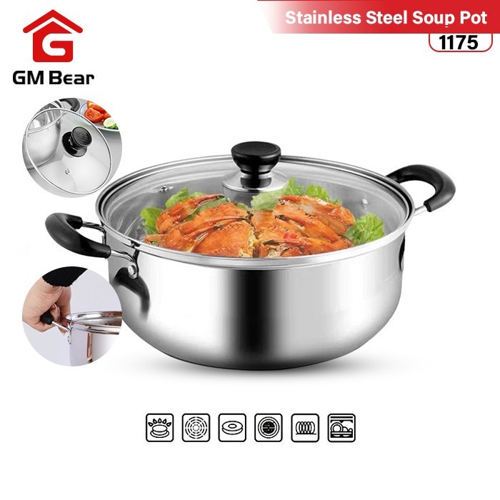 GM Bear Panci Sop Stainless , Panci Susu - Milk Pan , Soup Pot 1175