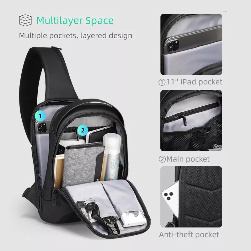 Mark Ryden MR7918 Tas Selempang Pria Crossbody Sling Bag USB