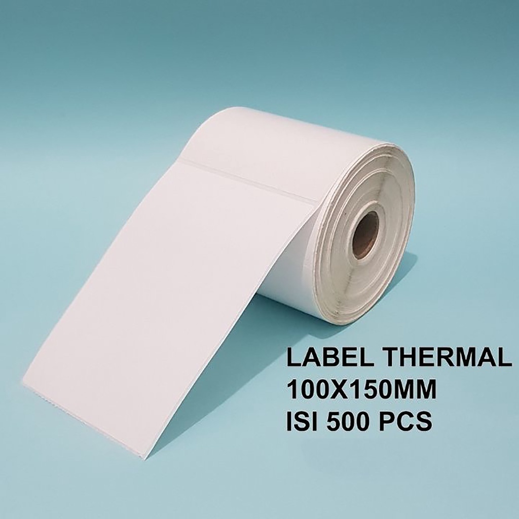 Kertas Thermal 100x150 mm isi 500 Pcs/ Label thermal barcode Roll A6 - Kertas Thermal Label Barcode