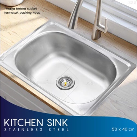 sink bak cuci piring / wastafel cuci piring / BAK CUCI PIRING Berkualitas/Bak Cuci Piring Minimalis/Promo Bak Cuci Piring 1 Lubang  / Sink Cuci Piring /Bak Cuci PiringTebal/Bak Cuci Piring/BCP single stainless/Ukuran 50X40 kedalaman 17cm/5040s