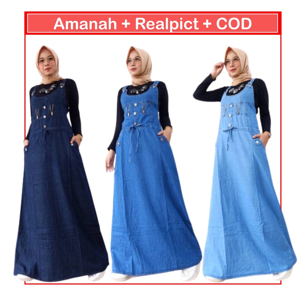 Denima Jumpsuit Overall Rok Jeans Dewasa Terbaru 2023 /Jumpsuit Jeans / Overall Jeans / Baju Kodok /
