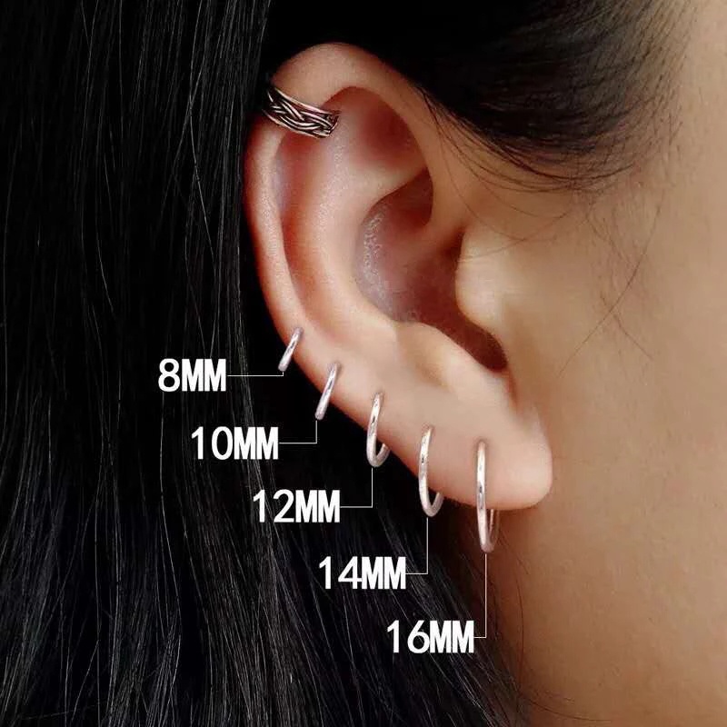 Anting Hoop Kecil Warna Silver Untuk Pria Dan Wanita