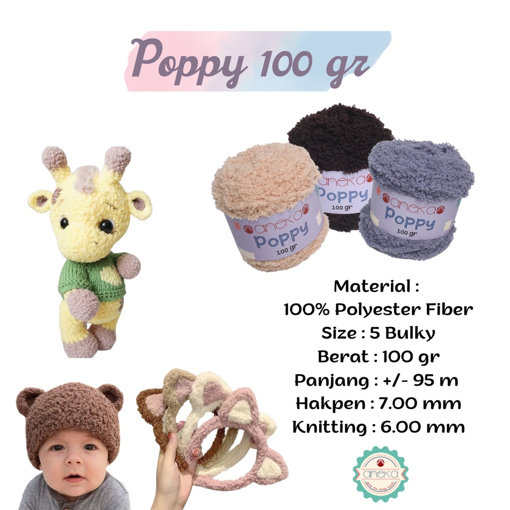 KATALOG - Benang Rajut Handuk Poppy / Towel Yarn 100gr Part 1