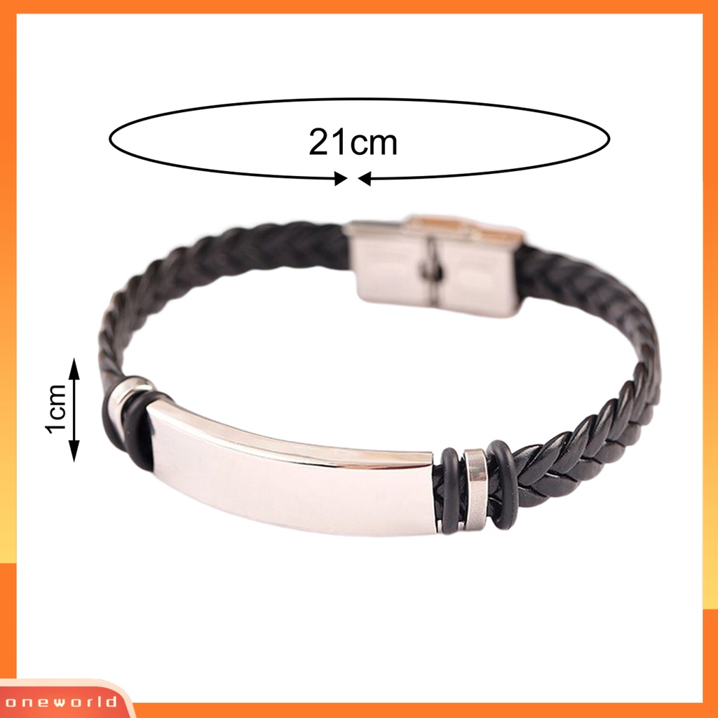 Gelang Kepang Bahan Kulit Imitasi Dengan Buckle Adjustable Untuk Pria