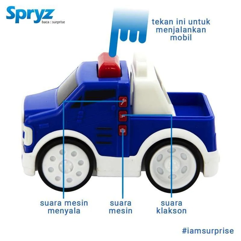 Mainan Mobil Pemadam Kebakaran / Konstruksi /Listrik Lampu &amp; Suara Spryz Press &amp; Go 1:24