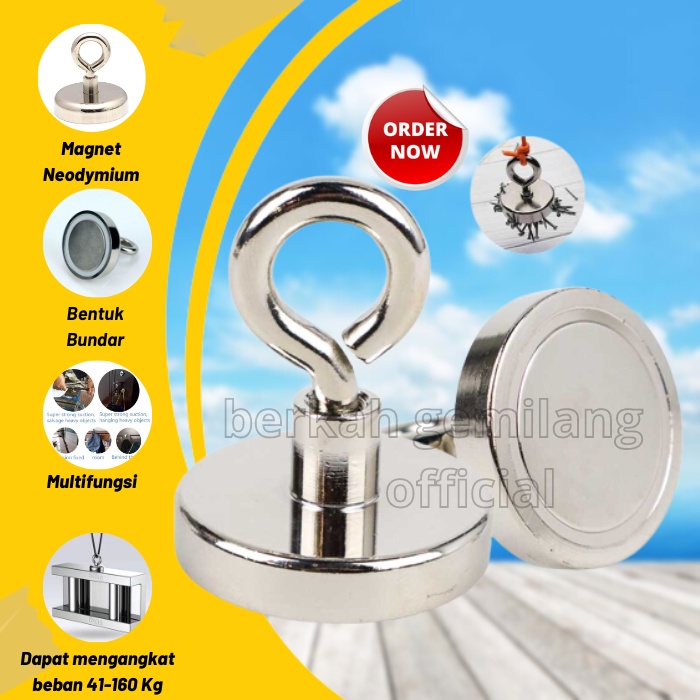 

Magnet Neodymium Hook Bulat Kecil Alat Untuk Memancing Logam Di Laut Sungai Super Kuat Angkat Beban 41-160 Kg