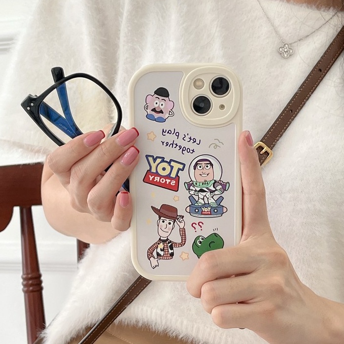 Cute Toy Story Dinosaur Soft Case Apple IPhone 6S 7 8 Plus XR XS Max 11 12 13 14 Pro Max 14 PLUS Black Silicone Case for Girl Gift Baolongwish