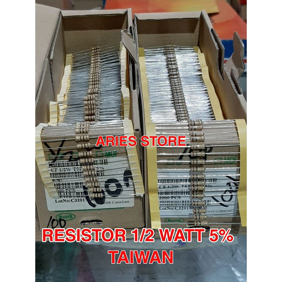 RESISTOR CARBON SETENGAH WATT 5% 1 OHM-1K PER 10 PCS