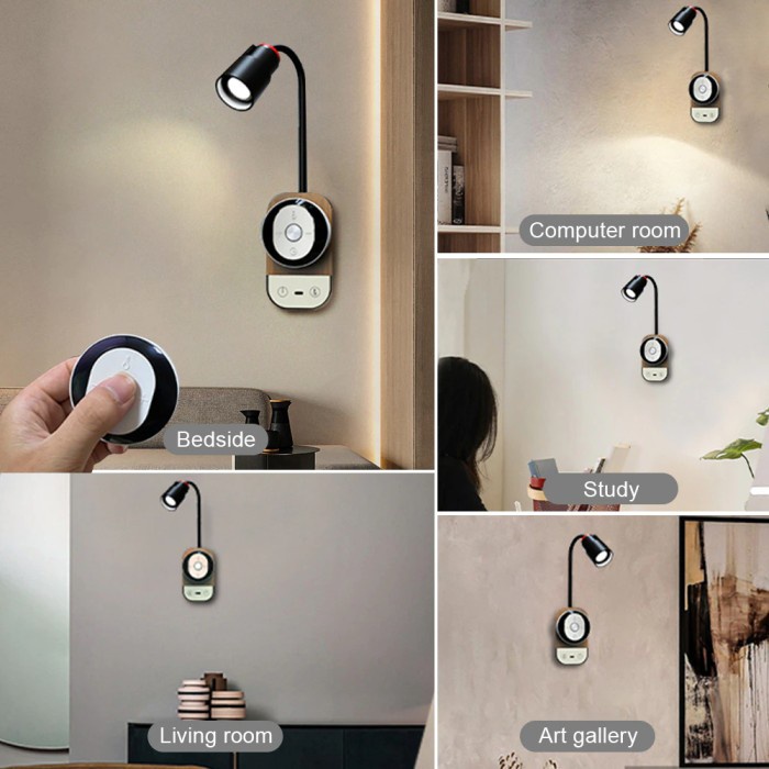 Triple W Lampu Dinding Tidur Belajar Kerja LED Remote Lamp Bedsite