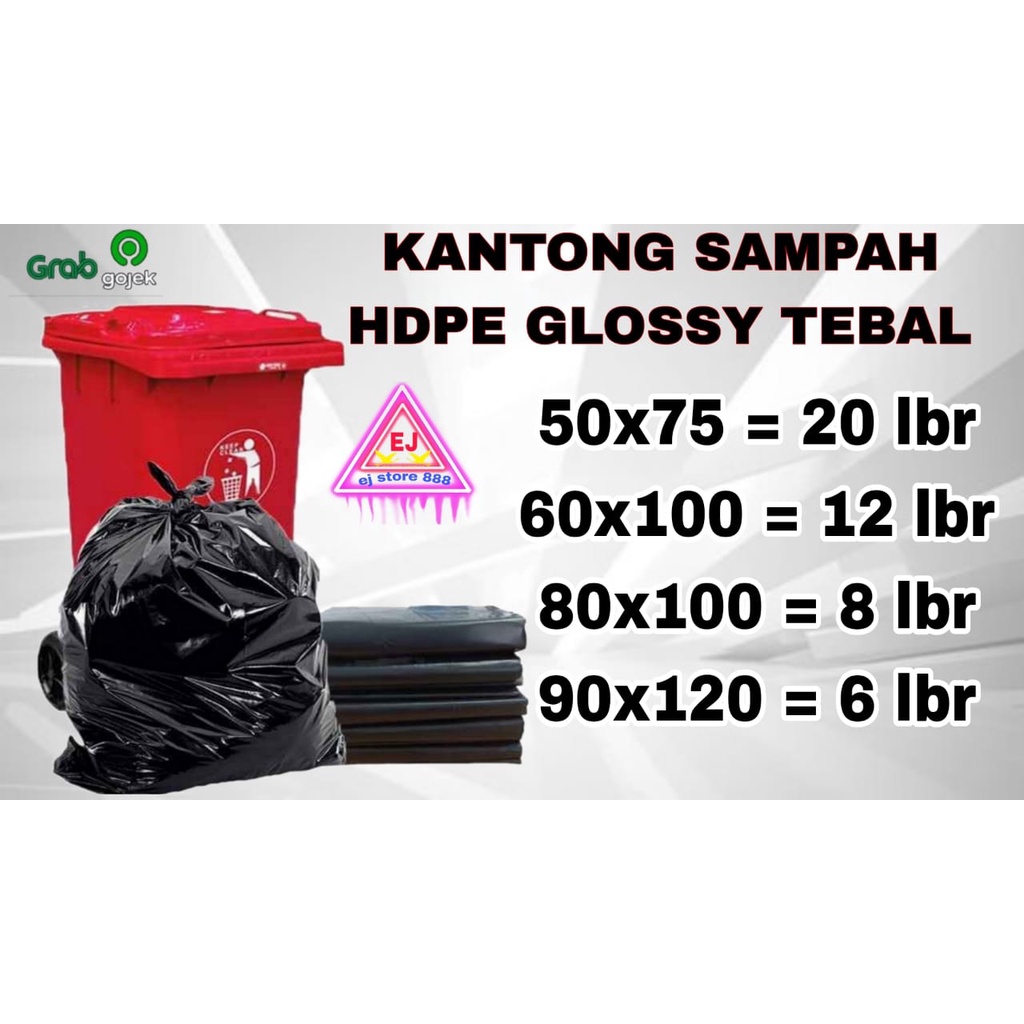 Grab/Gojek irit ongkir plastik sampah/ kantong sampah ukuran 40, 50, 60,90