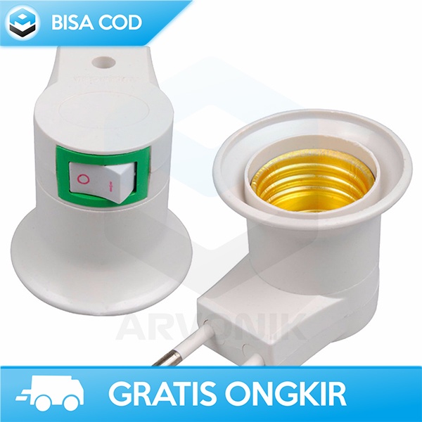 FITTING BOHLAM COLOK E27 DENGAN SAKLAR ON-OFF EU PLUG 250 VOLT 6 AMPER