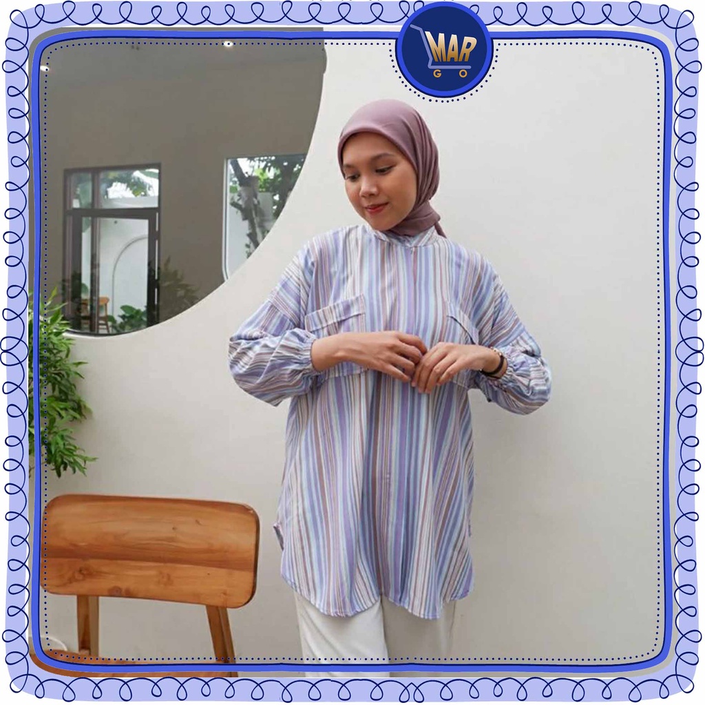 Kemeja Garis XL Baju Atasan KEMEJA GARIS