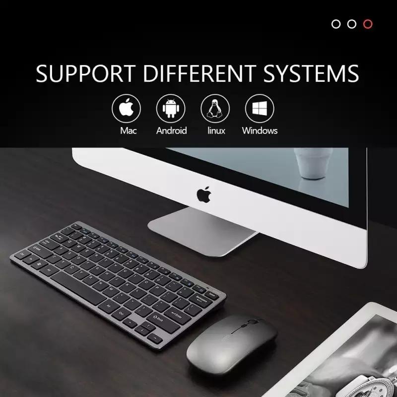 Rechargeable Wireless Keyboard and Mouse Set Mute Stylish Ultra-thin Office Portable Keyboard Bluetooth