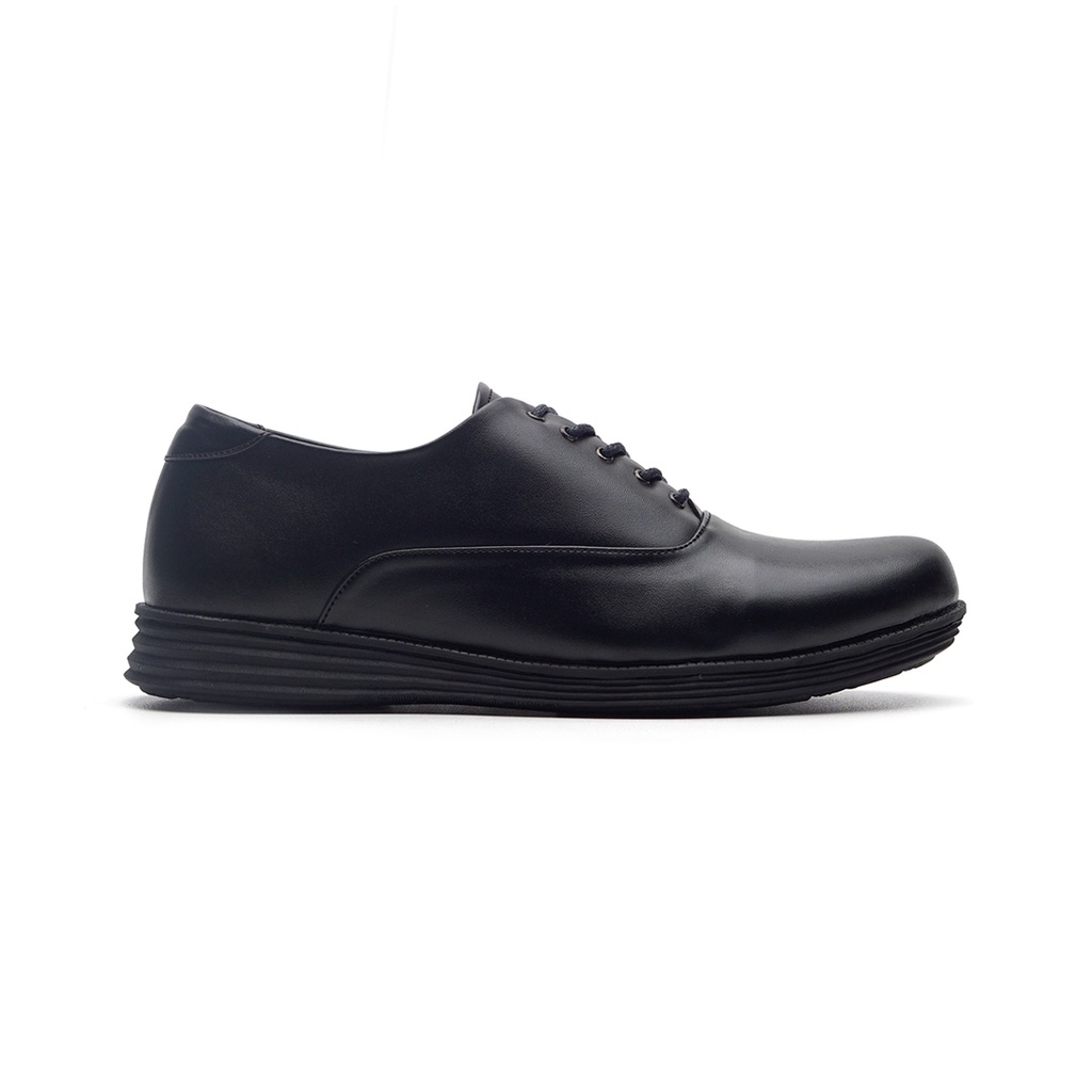 RAGAZZO BLACK ORIGINAL x RAN Sepatu Formal Full Hitam Tali Pria Pantofel Kerja Kantor Dinas Resmi Guru Kantoran Pesta Pernikahan Kondangan Nikah Undangan Wedding Kuliah Modern Casual Oxford Derby Semi Kulit Premium Footwear Keren Terbaru Kekinian Branded