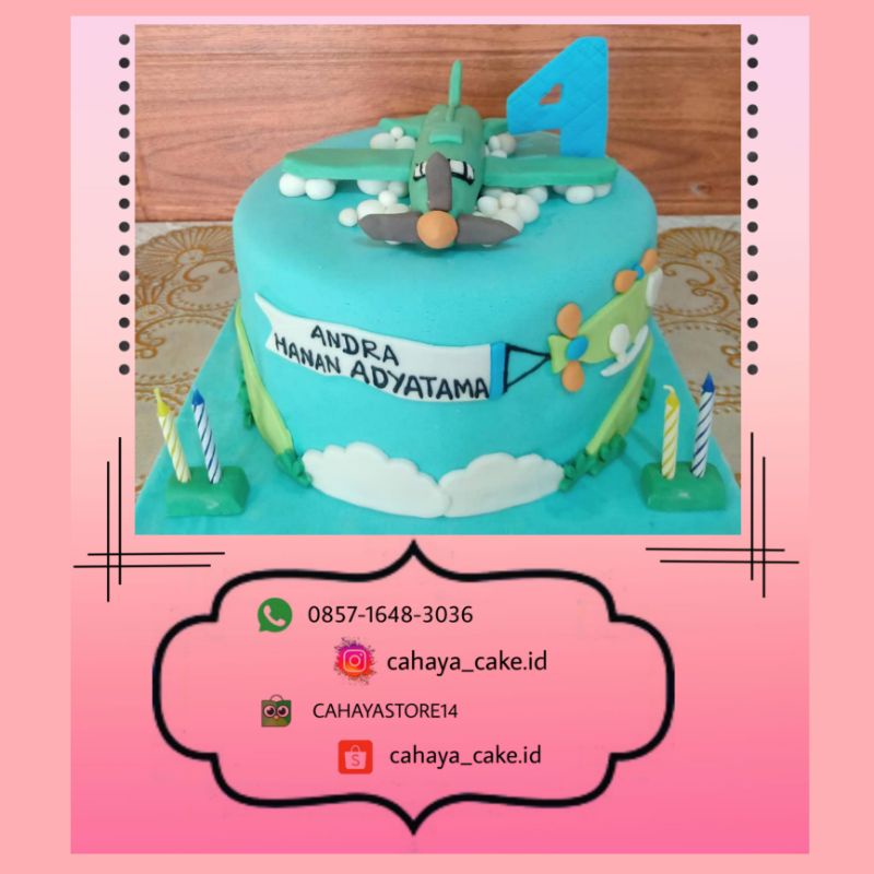 Jual Kue Ulang Tahun Karakter Anak (Pesawat Terbang) | Shopee Indonesia