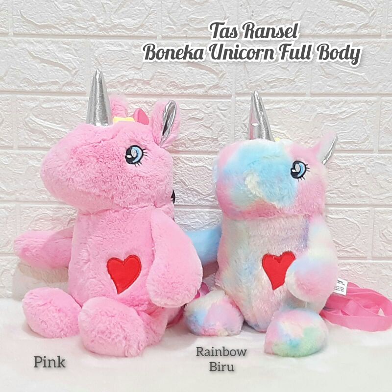 Tas Ransel Boneka  Unicorn Tas Ransel Anak Lucu