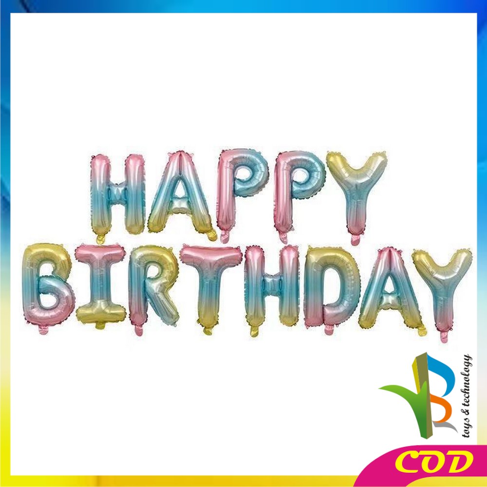 RB-C390 Ballon Foil Abjad Alphabet Polos Gradient A-Z Balon Foil Angka 0-9 / Balon Foil Huruf Abjad Alphabet Angka Polos / Baloon Huruf Dan Angka Perlengkapan Ulang Tahun