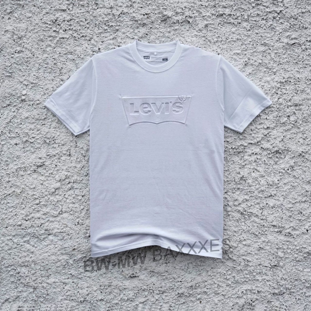 Kaos Levis Pria - Batwing Embos Putih