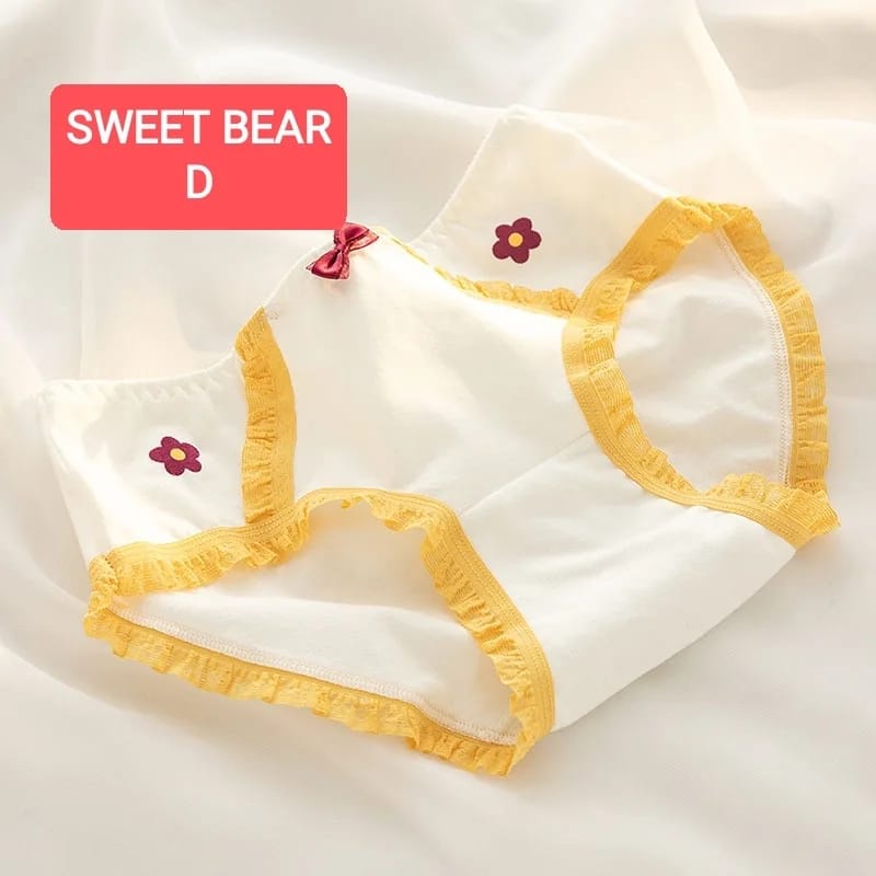 SWEET BEAR PANTIE CELANA DALAM REMANA ABG WANITA DEWASA IMPORT KATUN KOREA MOTIF LUCU ADEM NYAMAN