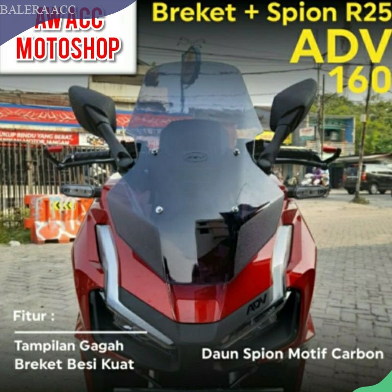 Paket Breket + Spion R25 Carbon NEW ADV 160 150 PNP