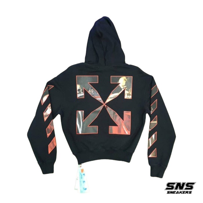 Off White Caravagio Red Black Hoodie 100% Original Authentic