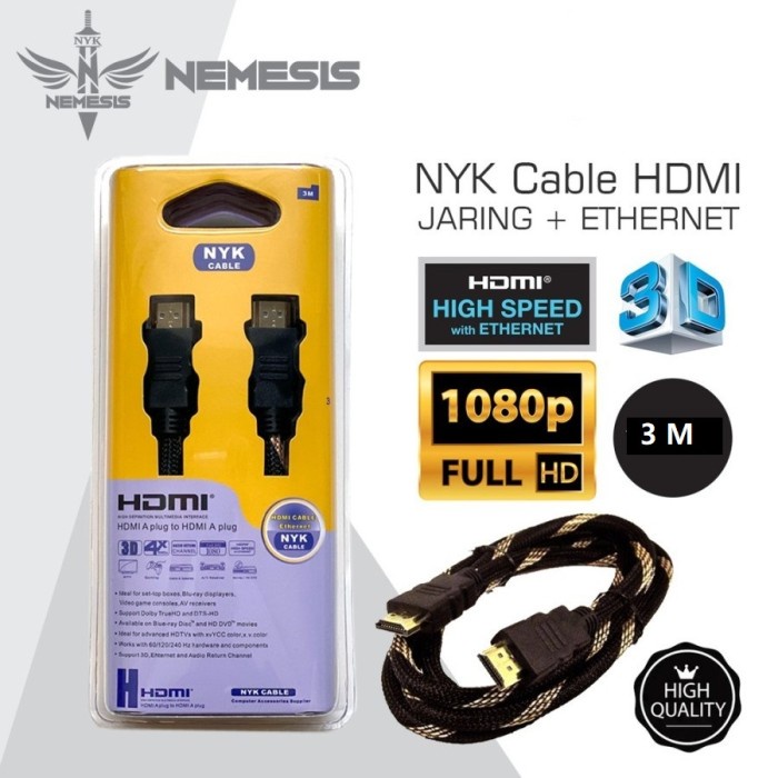 Kabel HDMI 4K 3m 3D Full HD NYK - 3 meter 4K premium